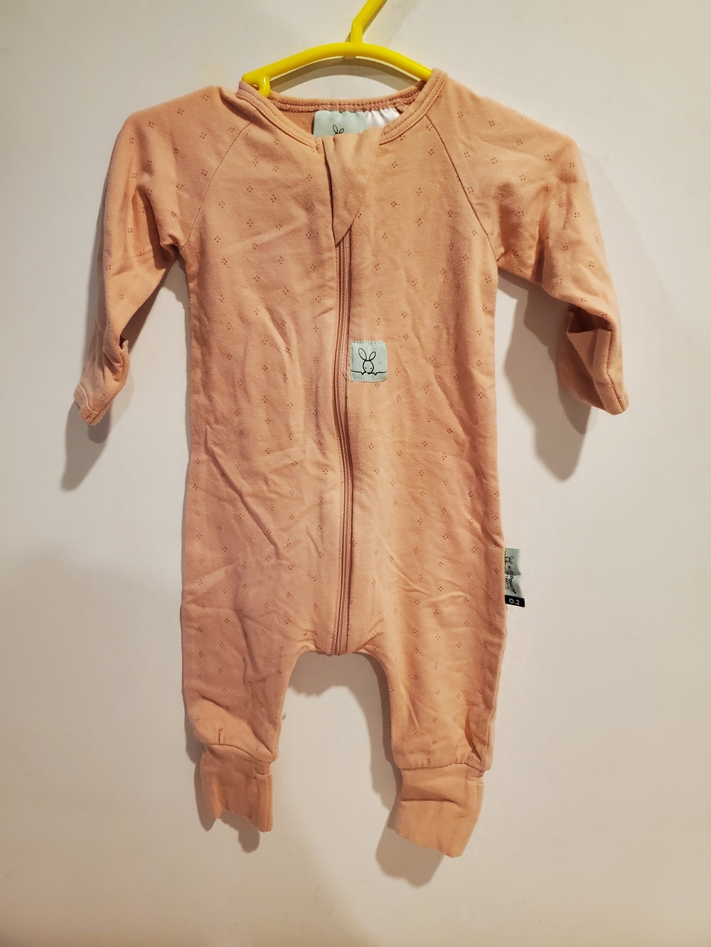 0-3 Month Ergopouch Peach Zip-Front Baby One-Piece Footie